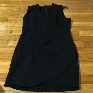 Lulus Cocktail Hour Black Wrap Dress